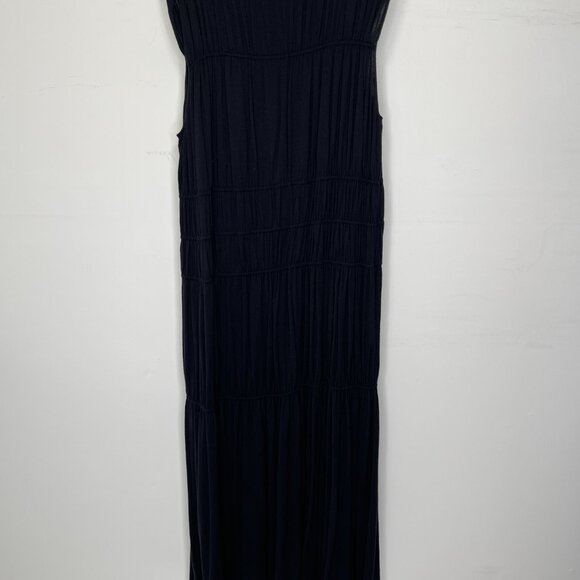 Merlette Women's Black Lightweight Cotton Sleeveless Tiered Maxi Dress Size M - Picture 2 of 13